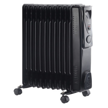 Benross 11 Fin Black Oil Filled Radiator 2500w 3 heat settings 1.45m cable length