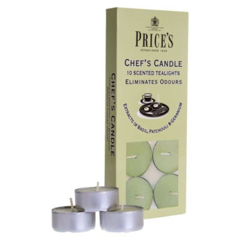 Price's Candles Chefs Tealights Pack 10 Odour Eliminating Nightlights