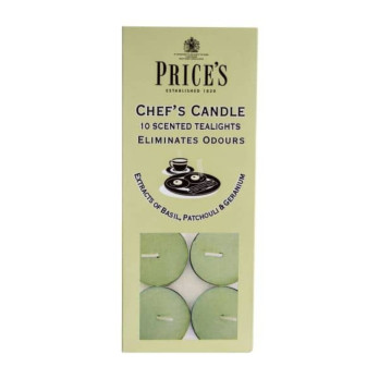 Price's Candles Chefs Tealights Pack 10 Odour Eliminating Nightlights