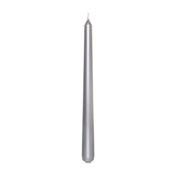 Price's 10" Venetian Wrapped Dinner Candles 10 pack 7 hours burn time 254mm length Silver