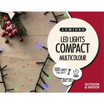 Lumineo Compact Twinkle Lights 500 LED Multicolour Green cable