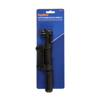 SupaTool Clip On Bicycle Pump 22" attaches to your bike frame