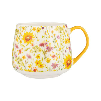 Price & Kensington Sunflower & Daisy Mug 425ml contrasting dipped coloured handle