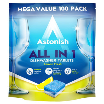 Astonish All In 1 Dishwasher Tablets 100 Tabs fresh lemon scent