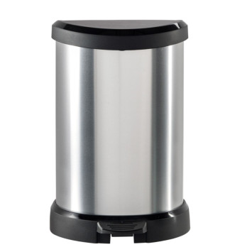 Curver Deco Black & Silver Pedal Bin 20L Rust-free fingerprint-resistant surface