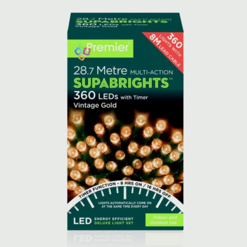 Premier Multi Action Supabrights With Timer 360 LED Vintage Gold-Green