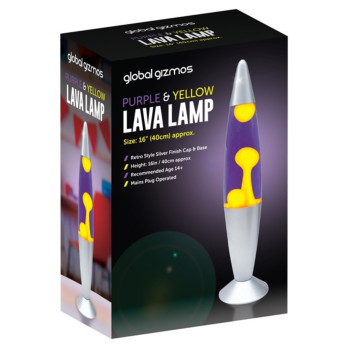 Global Gizmos Purple And Yellow Lava Lamp 16"