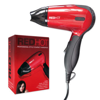 Redhot Compact Hair Dryer 1200w Foldable Handle Dual Settings