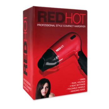 Redhot Compact Hair Dryer 1200w Foldable Handle Dual Settings