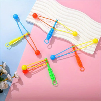 10 Pc Hand-Cranked Bumping Balls - Nostalgic Swing Hammer Toy for Fun (Random Colors)