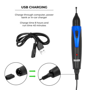 Bauer Rechargeable Multi Function Trimmer USB Charge Portable