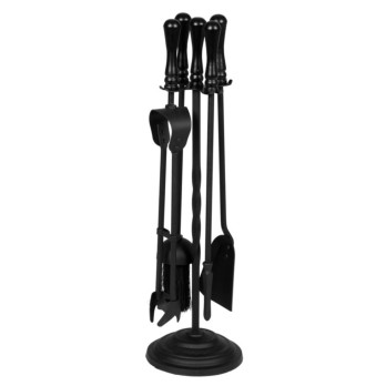 Hearth & Home Black Companion Set With Round Base 5 Piece 19"