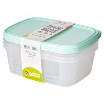 Wham Everyday Clear Food Boxes Set 3 2L