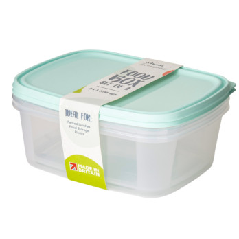 Wham Everyday Clear Food Boxes Set 2 3L