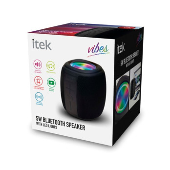 Itek Black Bluetooth Speaker Vibes Black Portable 5w 10m transmission distance