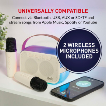 Itek Portable Bluetooth Speaker With 2 Microphones USB AUX and TF cards