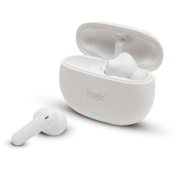 Itek TWS Earbuds & USB-C Charging Case White 10m range