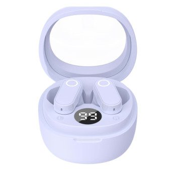 Itek TWS Earbuds With LED Display & Case Purple