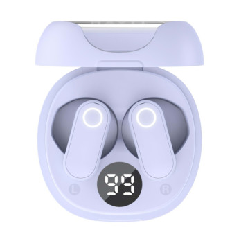 Itek TWS Earbuds With LED Display & Case Purple