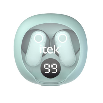 Itek TWS Earbuds With LED Display & Case Green