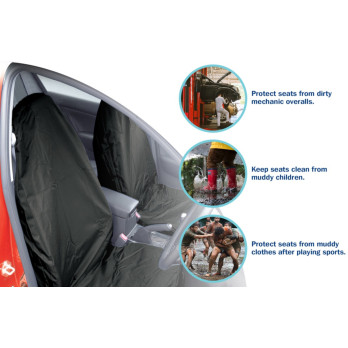 Streetwize Water Resistant Seat Protectors Black 32" water-resistant, durable nylon seat covers