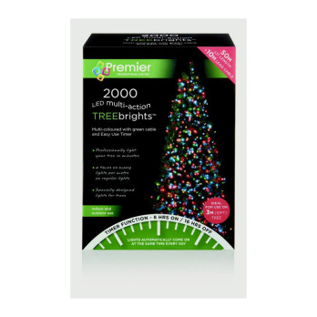 Premier 2000 LED Multi Action Treebrights With Timer Multi/Green