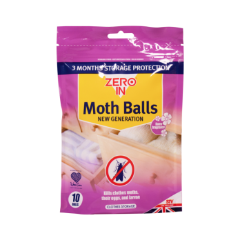 Zero In Moth Balls 10 Balls effectively kill moths, larvae and eggs protects clothes