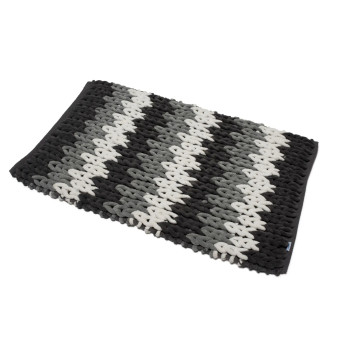 Croydex Grey & White Patterned Bathroom Mat Patterned Textile Bath Mats/Grey White