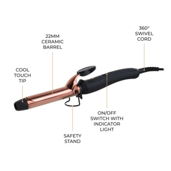 Carmen Noir 11 Curling Tong 25mm Black