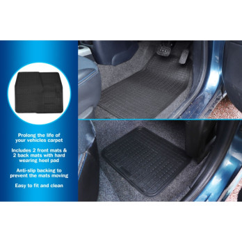 Streetwize Promotional Rubber Mat Set Black 4 Piece