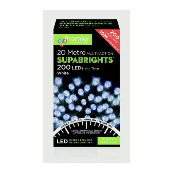 Premier 200 LED Multi Action Supabrights With Timer White/Green