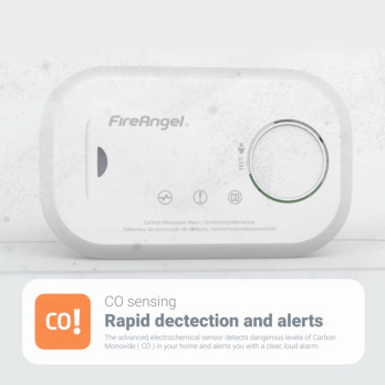 FireAngel Carbon Monoxide Alarm alerts you when CO levels are dangerous with Replaceable Battery