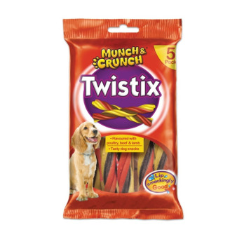 Munch & Crunch Tri-Colour Twistix tasty dog snacks 5 in Pack healthy teeth triple-flavored