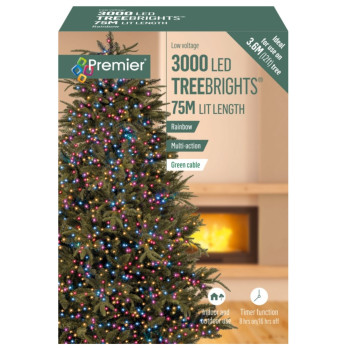 Premier 3000 LED Multi Action Treebrights With Timer Rainbow/Green