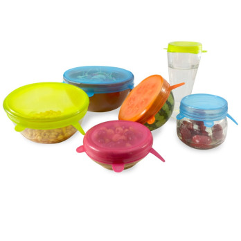 Silicone Bubble Stretch Lids Pack of 6 Dishwasher Safe Freezer Safe