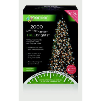 Premier 2000 LED Multi Action Treebrights With Timer White/Warm White