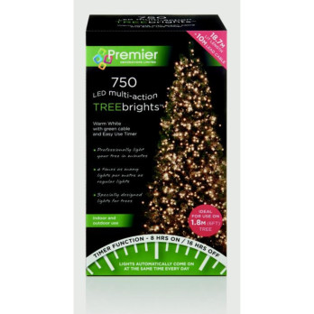 Premier 750 LED Multi Action Treebrights With Timer Warm White/Green