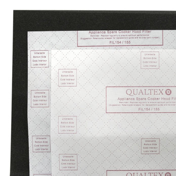 Qualtex Cooker Hood Grease Filter Kit measuring 47cm x 57cm flame retardant