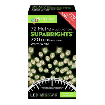 Premier 720 LED Multi Action Supabrights With Timer Warm White/Green