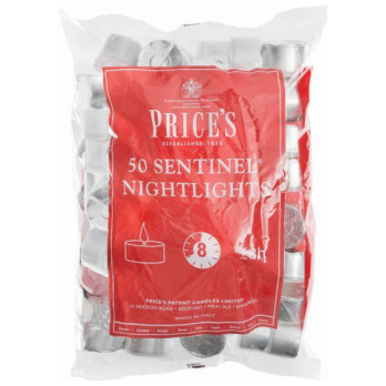 Price's Candles Sentinel Nightlights Pack 50 high quality white wax