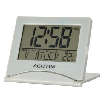 Acctim Mini Flip II Travel LCD Alarm Clock Grey