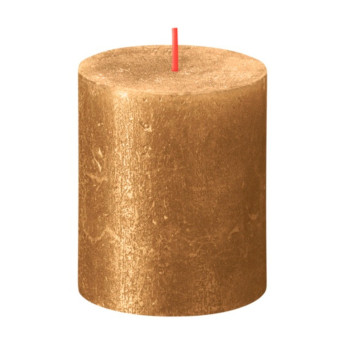 Bolsius Rustic Pillar Candle Shimmer Gold 80mm x 68mm