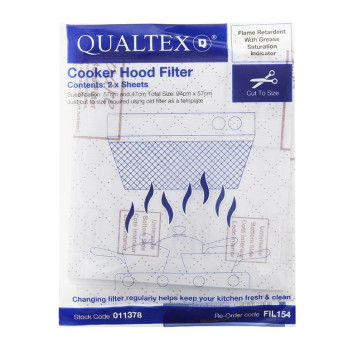 Qualtex Cooker Hood Grease Filters Red Line Pack 2 - 47cm x 57cm flame retardant