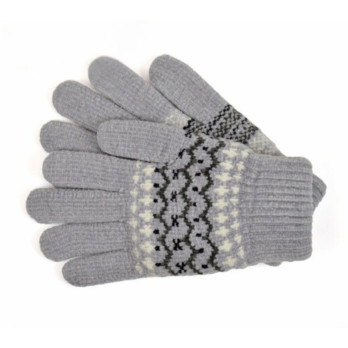 RJM Ladies Fairisle Design Chenille Gloves