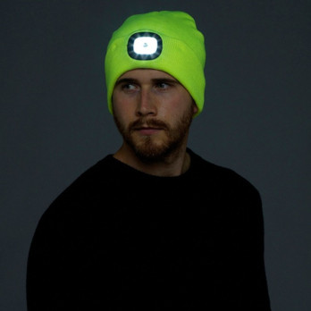 Storm Ridge Adult LED Beanie Hat Yellow