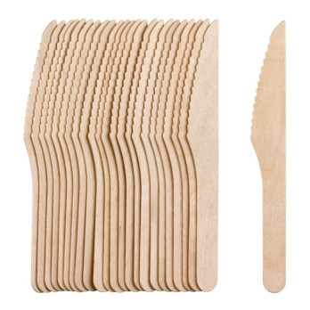 Chef Aid Wooden Cutlery Knives Pack of 24