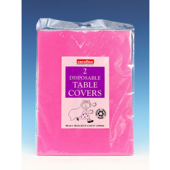 Caroline Square Paper Tablecovers 90cm Hot Pink