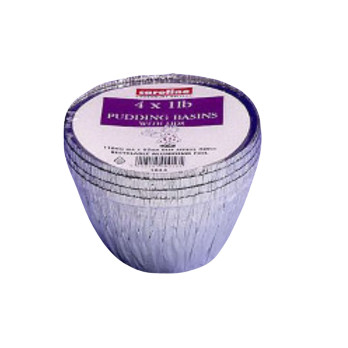 Caroline Foil Pudding Basins with Lids 1lb 4 Pack