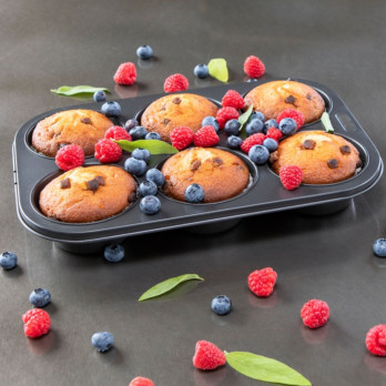 I-Bake Deep Muffin Pan 6 Cup Non stick Dish washer safe