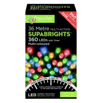 Premier 360 LED Multi Action Supabrights With Timer Multi/Green